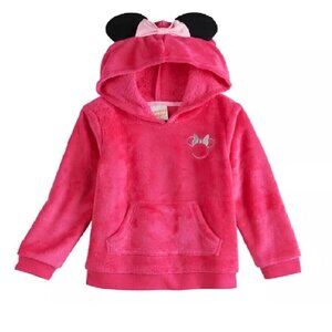 NWT Disney's Minnie Mouse Toddler Girl Plush Tunic Hoodie Jumping Beans 4T Pink